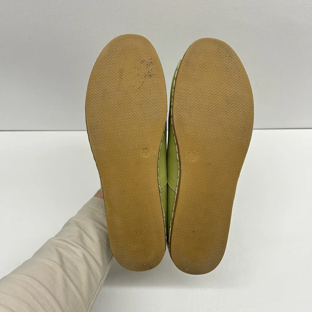 Charix Shoes Women's Pistachio Slip-On Leather Flats Size EU 39.5 US 9 Casual